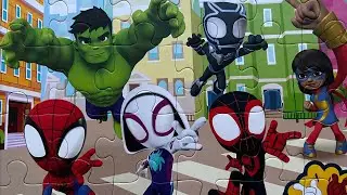 Spidey & all his AMAZING FRIENDS! Kids jigsaw puzzle building fun