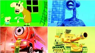 SCHOOL BUS EATER 🆚 SIREN HEAD 🆚 PEPPA PIG EXE 🆚 MCQUEEN TANK  - COFFIN DANCE SONG | TILES HOP #120