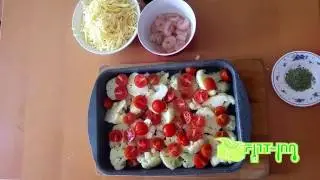Gratinirana cvetača s &scaron;kampi/ gratinated cauliflower with scampi