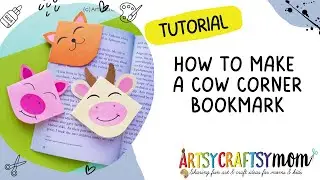 Cow Corner Bookmark Craft | How to make Ox , Pig , Cat corner Bookmark | Origami |ArtsyCraftsyMom
