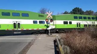 GO Trains at Scarborough Golf Club Rd Crossing