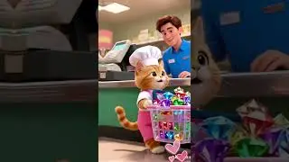 Kitten falls buying candy! Kids rescue&mdash;sweet & cute!❤️🐱​#shorts #funny #cat #cute #kitten