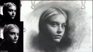 Drawing with charcoal, speed up video from Drawing along class on Patreon