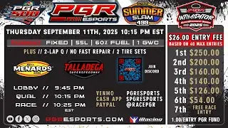 PGR eSports Intimidator Superspeedway Series | Talladega | 9/11/25 | PGR eSports