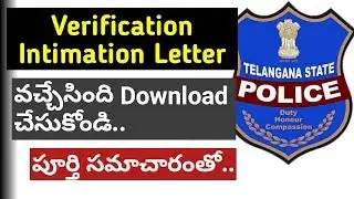 TS Police Certificate Verification Intimation Latter || TSLPRB latest update