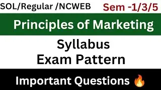 Principles of Marketing Important questions | Exam pattern | Syllabus | Semester 3 | B.Com(P/H) #du