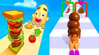 Stacky Ice Cream Runner VS Sandwich Runner - All Levels Gameplay Android, ios (Part 189)