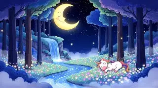 Nature&rsquo;s Moonlight Lullaby💤Waterfall and Nature Sounds 🌜
