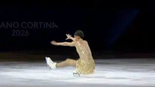 Adeliia Petrosian's Fall while Performing in the Gala Exhibition in Winter Olympics Figure Skating