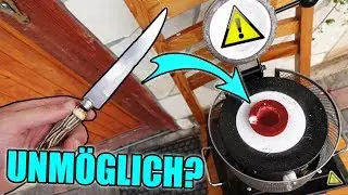 Schaffe ich es mein eigenes MESSER mit 1150 GRAD heißen ALUMINIUM zu gießen? Schmelzofen Experiment!