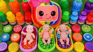 Cocomelon Bathtub !!! Slime with 3 Bathtub Cutting ASMR & Mixing Rainbow Mm's Candy
