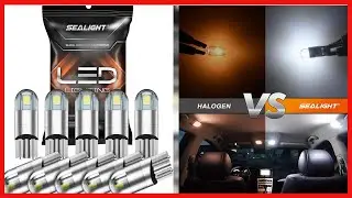 Great product -  SEALIGHT 194 LED Bulbs 6000K White, 168 2825 T10 W5W 3030 Bright LED Chips, Dome Li