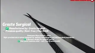 Kamiyama Micro Scissor 18cm – Precision Surgical Instrument | Cutting Test | Graste Surgical