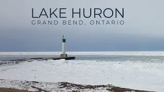 Frozen Lake Huron at Grand Bend, Ontario - 2018