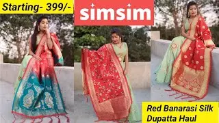 Sim-Sim Banarasi Silk Dupatta Haul | Traditional Red Dupatta || Krrish Sarkar
