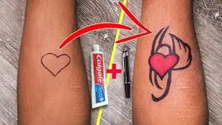 HOW TO MAKE TATTOO AT HOME WITH PEN DIY FOR Valentine | WATERPROOF | temporary tattoo | fake tattoo