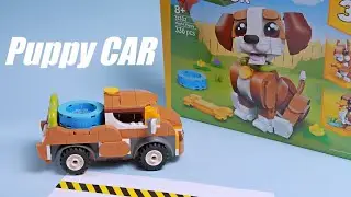 LEGO Creator 31382 &laquo;Игривый щенок&raquo;, переделанный в автомобильную модификацию.