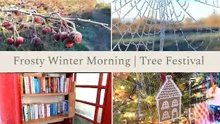 Mindful winter morning ❄️Village green book exchange 📕 Christmas tree festival 🎄 Eggnog latte ☕️ 