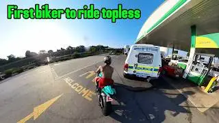 First Biker To Ride Topless In The World