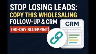 Stop Losing Leads: Copy This Wholesaling Follow-Up & CRM (90-Day Blueprint)
