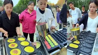 A talented chef!🥰Word skewer cake | Gold coin cake 🥳 #streetfood #satisfying #satisfyingvideo