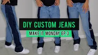 DIY CUSTOM JEANS| MAKE IT MONDAY EP.3| Meechie Tv