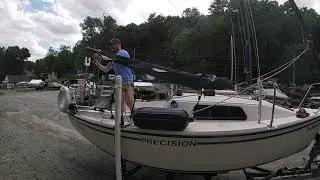 Raising The Mast - 1989 Precision 18 - Sail La Vie