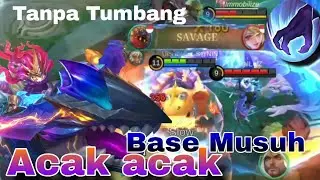 Barats savage !!! Junggler barats acak acak base Musuh // mobile legend 
