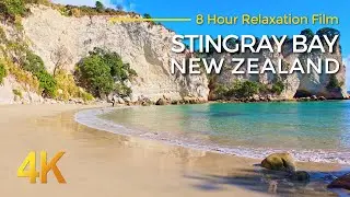 8 Hours of Soothing Beach Waves at Cathedral Cove | 4K Beach Ambience for Relaxation