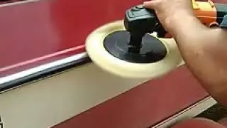 Smoothing the sides of the boat