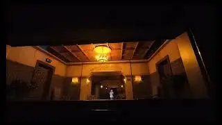 Tower of terror paris new dimension of chills hallway scene ghost girl gives us a present/gift. 