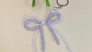 ميدليا فيونكه سريعه من الخرز الكريستال واللولي Quick bow medallion made of crystal beads and pearls 