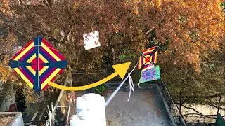 Big kite Caught from other rooftop and tree | Tree Kite caught with comb