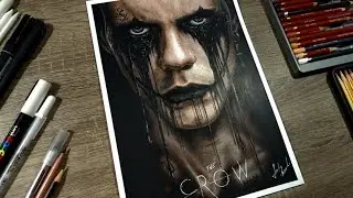 Drawing "The Crow" (movie 2024). Bill Skarsgard.
