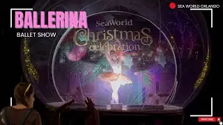Ballerina in a Giant Inflatable Snow Globe at Sea World #christmas #seaworld 