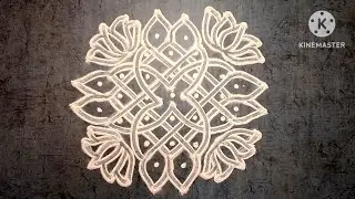 5*3 double/two line rangoli🌼🌹 #swastik,#star,#easyrangoli,#simplerangoli,#quick, #new,#dailymuggulu,