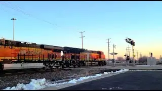 BNSF Mixed Freight passing through Montgomery, Illinois