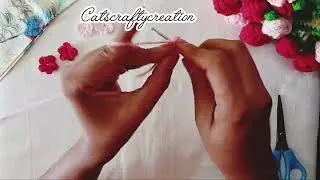 Crochet mini flower 🎉for beginners #happy crocheting 😍