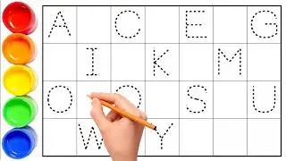 Alphabet, ABC song, abcd, a to z, Kids rhymes, collection for writing along dotted lines for toddler