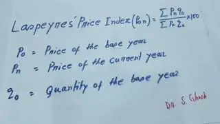 Laspeyres Price Index by Dr. Subrata Ghosh