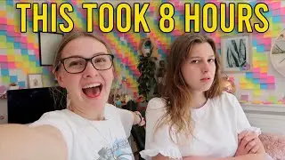 I covered my sisters room in sticky notes!!