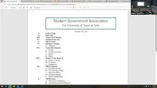 UT Tyler Student Government Association Generally Assembly Meeting, October 14th, 2025