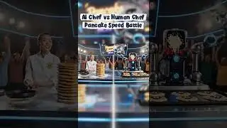 AI Chef vs Human Chef &mdash; Pancake Speed Battle. #AIvsHuman #FunnyAI #PancakeBattle #CookingShowdown