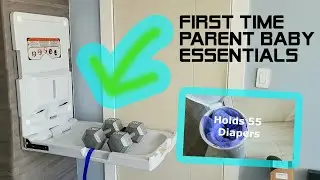 ** Baby Essentials ** Fold Down Baby Diaper Station & Steel Diaper Pail to lock out smells