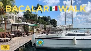 Relaxing Bacalar Walking Tour in 4K🇲🇽| Costera Walk Along the Laguna de Siete Colores (Dec 2025)