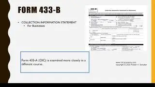 Attorney Robert Schaller explains IRS Form 433-B (OIC)