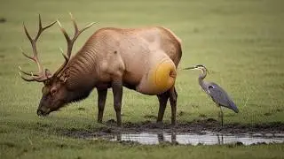 Unreal Moment Caught on Camera &ndash; Heron Helps Wounded Elk!