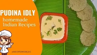 Tasty pudina idly || healthy and nutritious pudina with idly || mint idly 🌿#idly #pudina #food