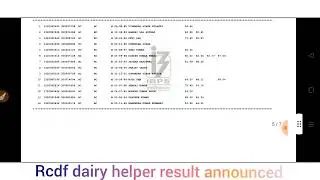 RCDF DAIRY HELPER RESULT 2021    #Rcdf_dairy_helper_result_2021