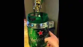 Mini keg turned touch lamp